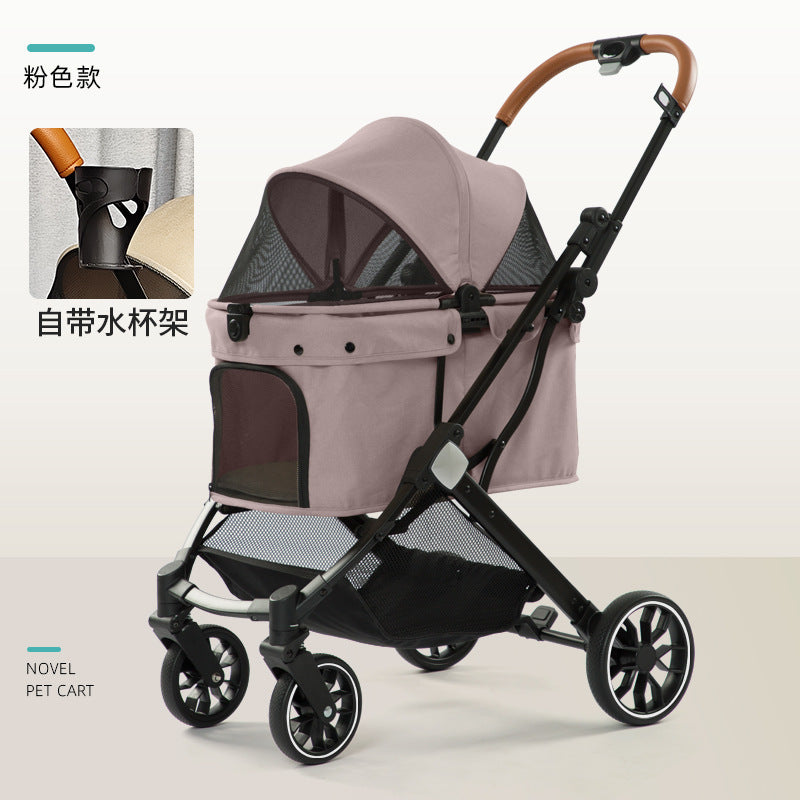 Foldable Pet Stroller for Dogs & Cats, Lightweight Outdoor Pet Cart