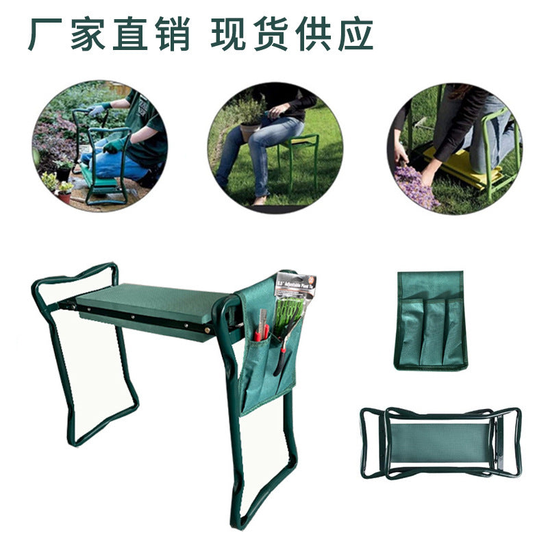Garden Kneeler and Seat, Foldable Gardening Stool with Tool Bag