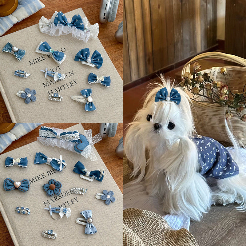 Cute Dog Hair Bow Clips Pet Grooming Accessories for Small Dogs and Cats