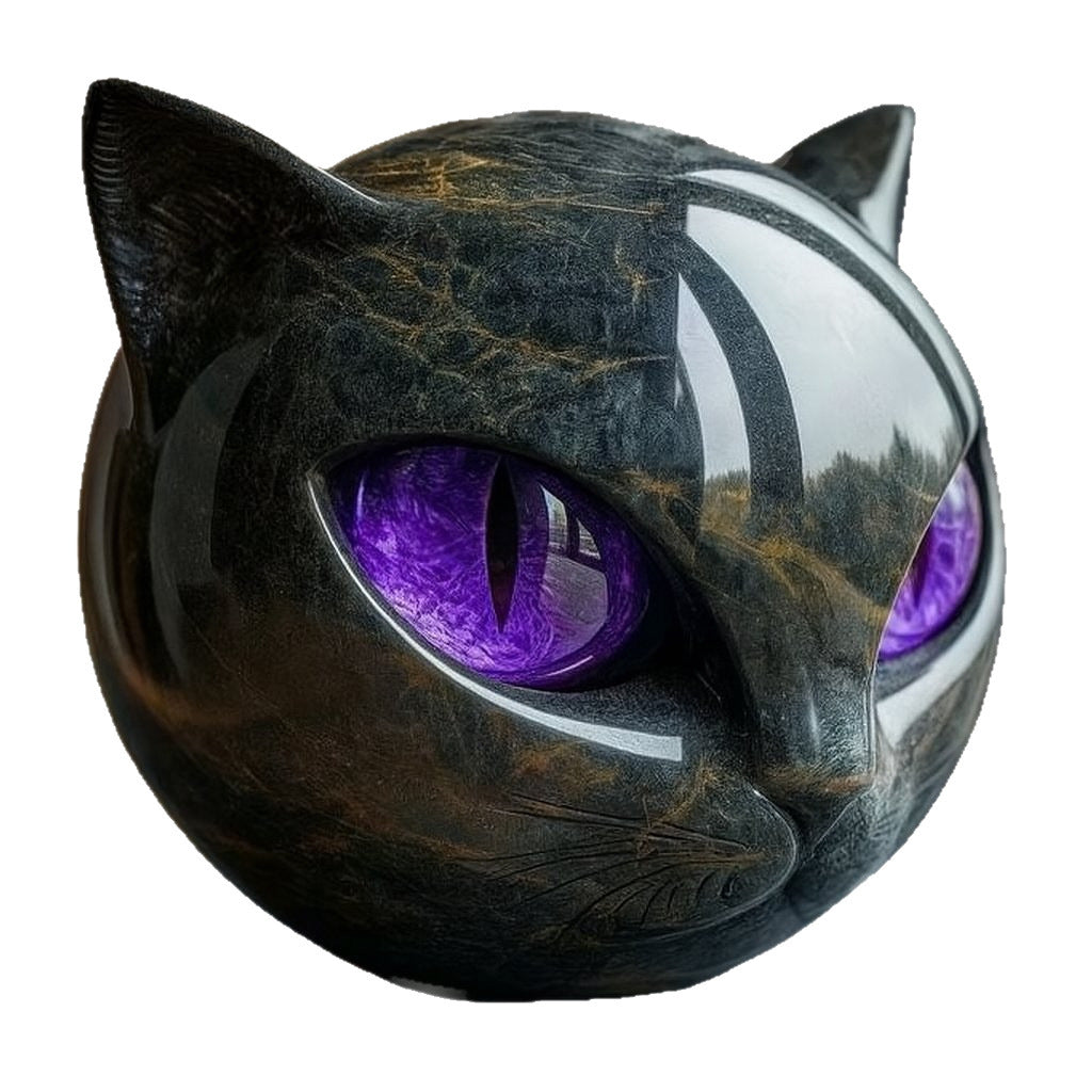 Black Cat Stone Sculpture, Luxury Animal Statue Home Decor
