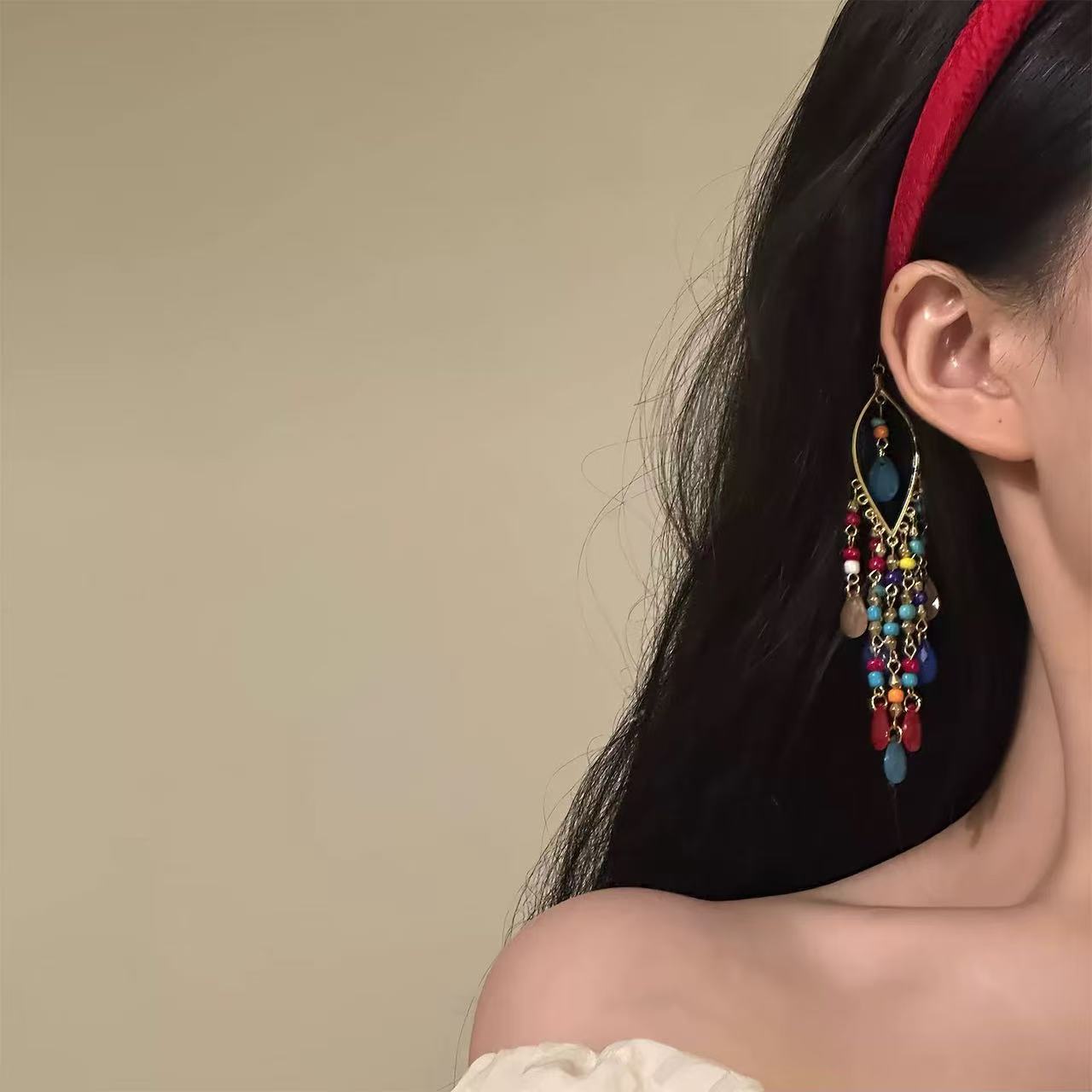 Boho Beaded Hair Clip