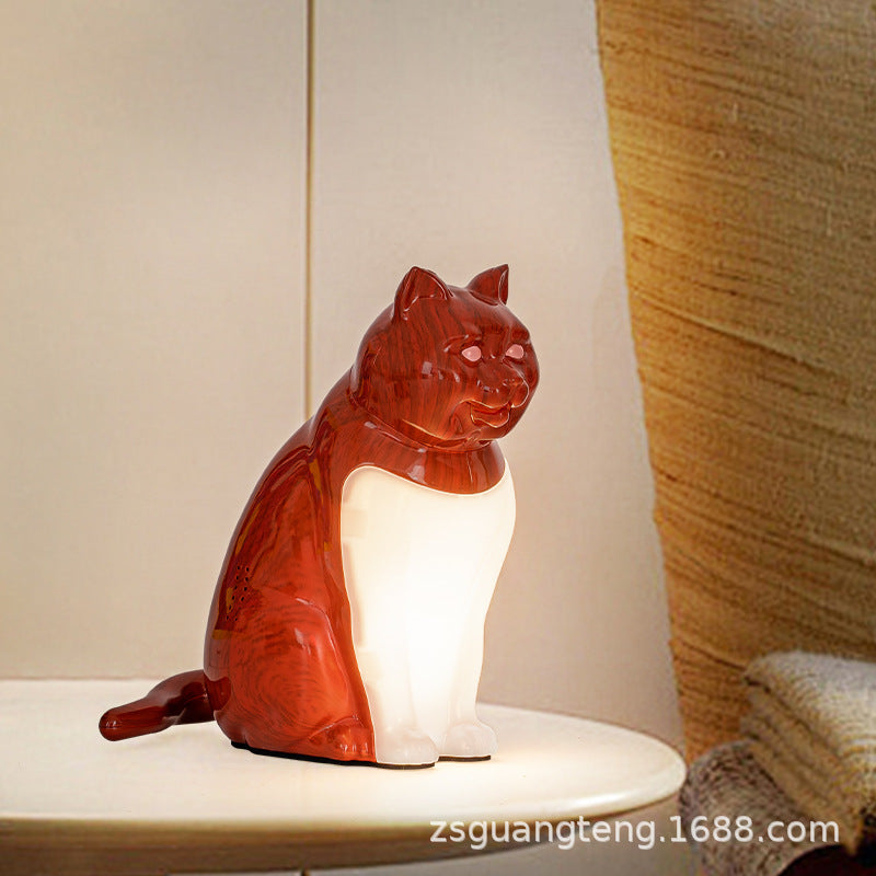 Cute Cat Night Light, USB Rechargeable Ambient Lamp for Bedroom