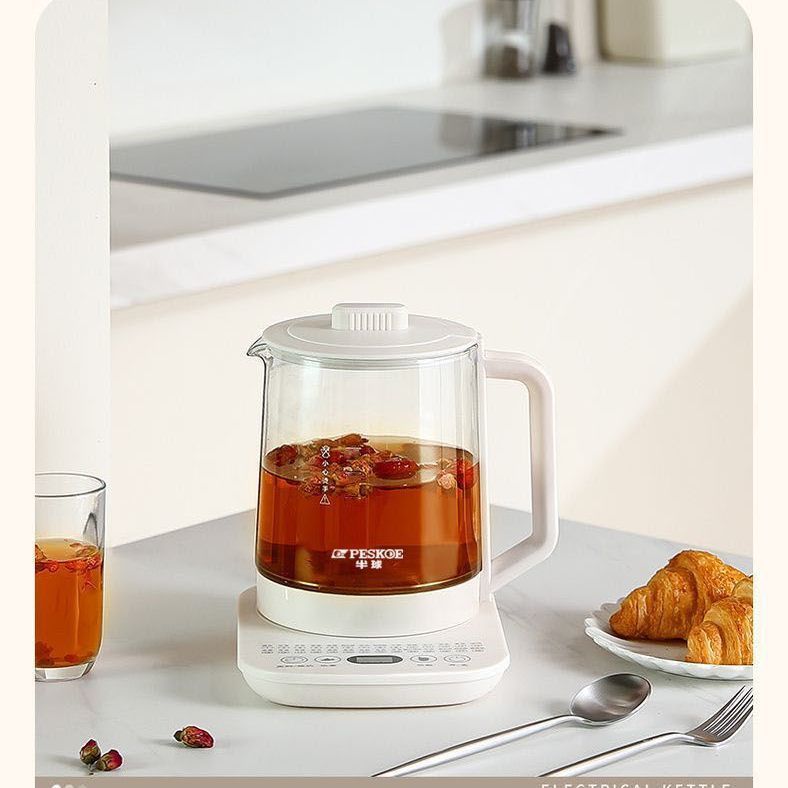 Electric Health Pot Glass Tea Maker with Infuser – Multi-Function Herbal Kettle for Home & Office