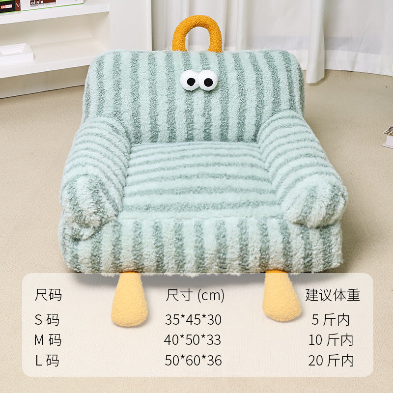 Soft Pet Sofa Bed for Dogs & Cats, Washable All-Season Pet Couch Bed