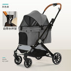 Foldable Pet Stroller for Dogs & Cats, Lightweight Outdoor Pet Cart